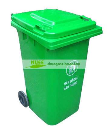 thùng đựng chất thải sinh hoạt 240 lít xanh