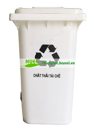 thùng đựng chất thải tái chế 240 lít trắng