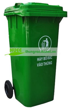 thùng đựng chất thải sinh hoạt 120 lít xanh